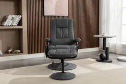 Massagesessel mit Heizfunktion & Fußhocker - Grau
