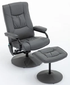 Massagesessel mit Heizfunktion & Fußhocker - Grau