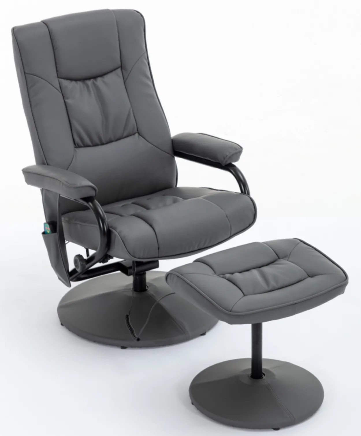 Massagesessel mit Heizfunktion & Fußhocker - Grau