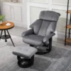 Massagesessel mit Hocker Liegefunktion+Massagefunktion Grau