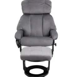 Massagesessel mit Hocker Liegefunktion+Massagefunktion Grau