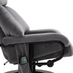 Massagesessel mit Hocker Liegefunktion+Massagefunktion Grau