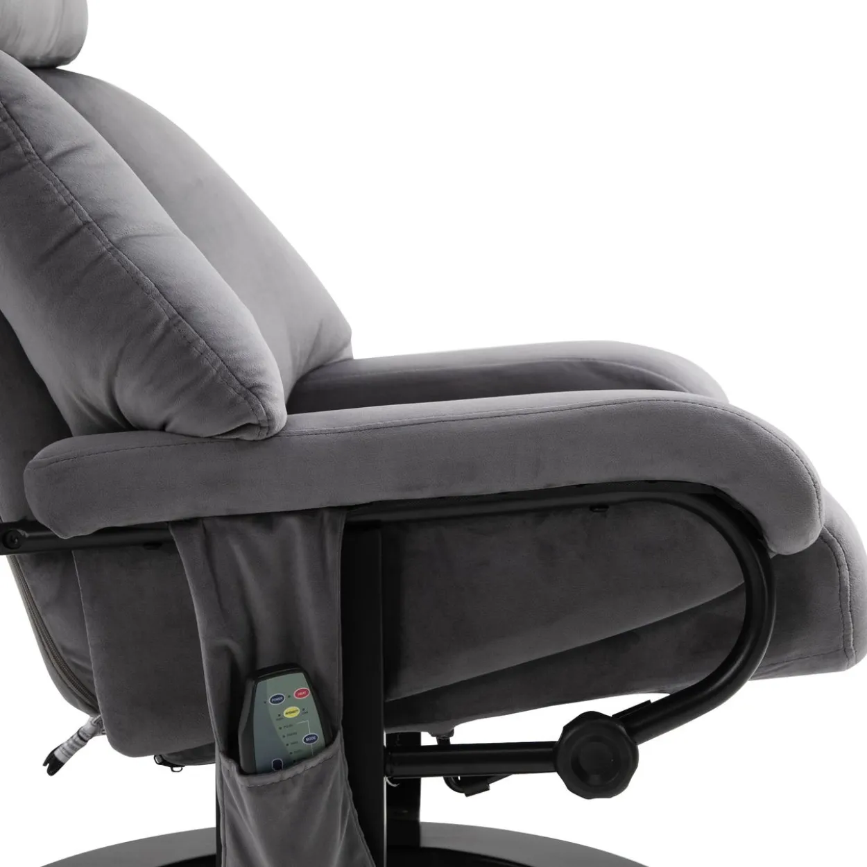 Massagesessel mit Hocker Liegefunktion+Massagefunktion Grau