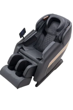 Massagesessel mit Kopfstütze & Liegefunktion, ca. 140 x 74 x 101 cm - Schwarz / Creme