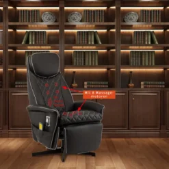 Massagesessel mit 8 Motoren und Heizfunktion – Schwarz