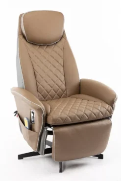 Massagesessel mit 8 Motoren und Heizfunktion – Hellbraun
