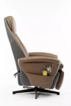 Massagesessel mit 8 Motoren und Heizfunktion – Hellbraun