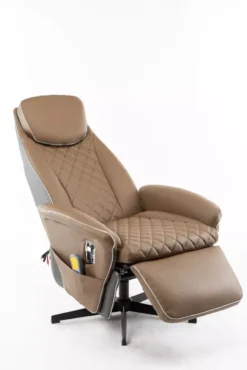 Massagesessel mit 8 Motoren und Heizfunktion – Hellbraun