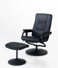 Massagesessel Relaxsessel mit Heizfunktion & Fußhocker - Schwarz