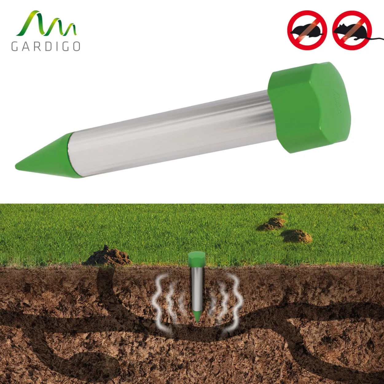 Maulwurf-Abwehr Mini Alu inkl.Batterien