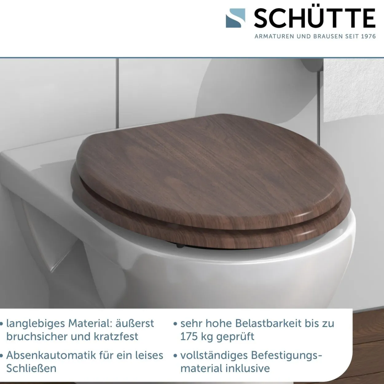 MDF WC-Sitz DARK WOOD