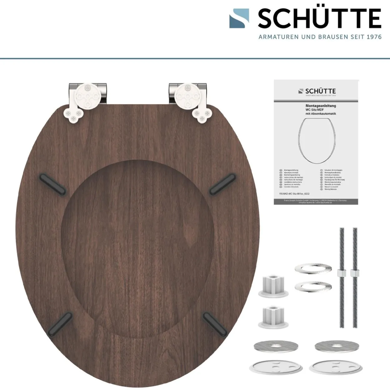 MDF WC-Sitz DARK WOOD
