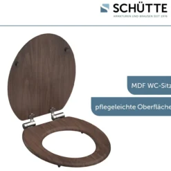 MDF WC-Sitz DARK WOOD