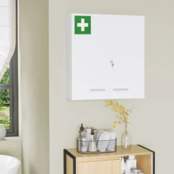 Medizinschrank, 2-türiger Apothekerschrank, Arzneischrank, Wandmontage