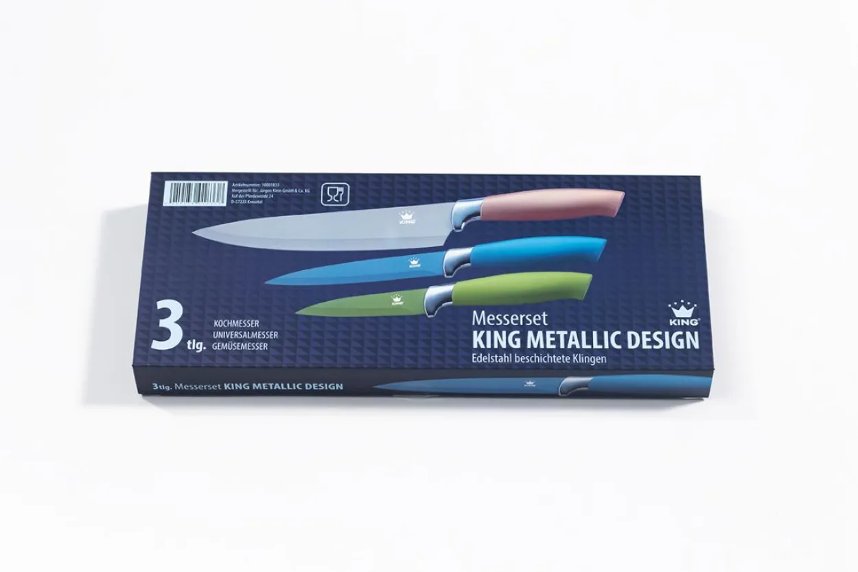 Messerset Metallic Design 3 Messer im Geschenkkarton
