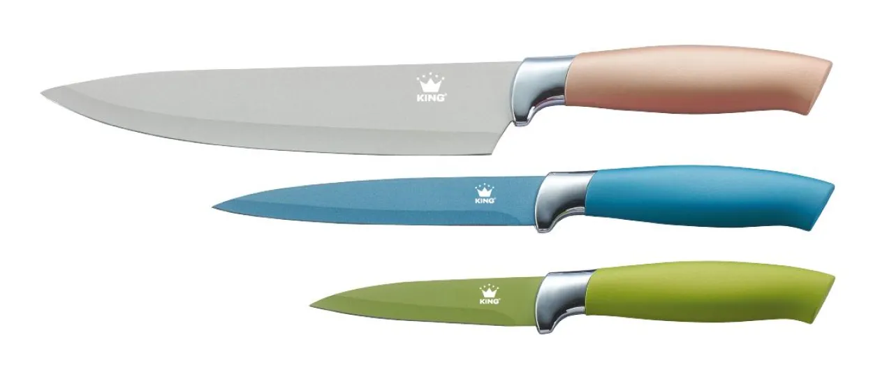 Messerset Metallic Design 3 Messer im Geschenkkarton