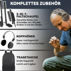 Metalldetektor für Erwachsene 5 Modi Tragbar Ortungsgerät mit Alarm