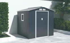 Metallgerätehaus "HANNA", ca. 213 x 195 x 205 cm - Grau/Weiß