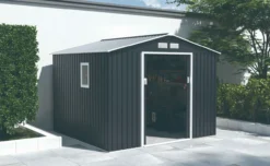 Metallgerätehaus "HANNA", ca. 277 x 259 x 213 cm - Grau/Weiß