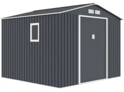 Metallgerätehaus "HANNA", ca. 277 x 259 x 213 cm - Grau/Weiß