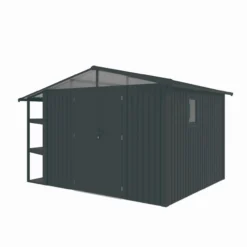 Metallgerätehaus "LAURA", ca. 359 x 296 x 228 cm - Glänzendes Grau