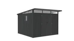 Metallgerätehaus "LENA", ca. 289 x 318 x 221 cm - Glänzendes Grau