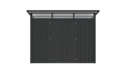 Metallgerätehaus "LENA", ca. 289 x 318 x 221 cm - Glänzendes Grau