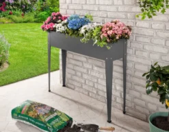 Metall-Hochbeet, ca. 60 x 27 x 45 cm - Anthrazit