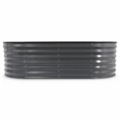 Metallhochbeet für Kinder, ovales Hochbeet 160x80x45 cm anthrazit
