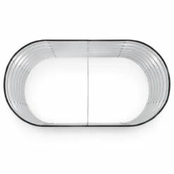 Metallhochbeet für Kinder, ovales Hochbeet 160x80x45 cm silber