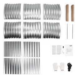 Metallhochbeet für Kinder, ovales Hochbeet 160x80x45 cm silber