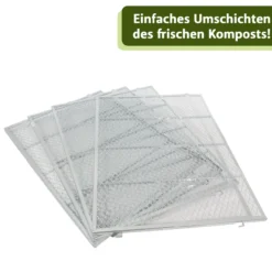 Metall Komposter 750 L silber, stabiler Komposter für eigenen Bio-Kompost