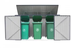 Metall Mülltonnenbox und Aufbewahrungsbox 7x3 dunkelgrau