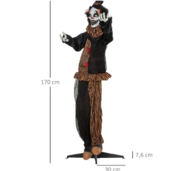 1,7m Halloween Dekoration Horror-Clown Spezialeffekten Soundfunktion