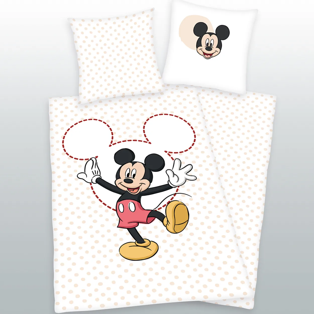 Mickey Mouse Bettwäsche Größe 80x80 + 135x200 cm