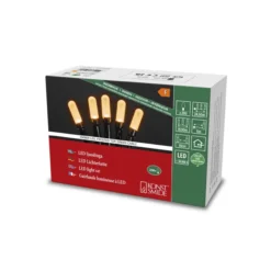 Micro LED Lichterkette, slim frosted, 200 bernsteinfarbene Dioden, 30V, Innen, 3,6W, grünes Kabel