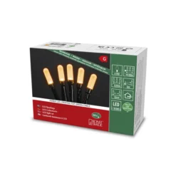 Micro LED Lichterkette, slim frosted, 100 bernsteinfarbene Dioden, 30V, Innen, 3,6W, grünes Kabel