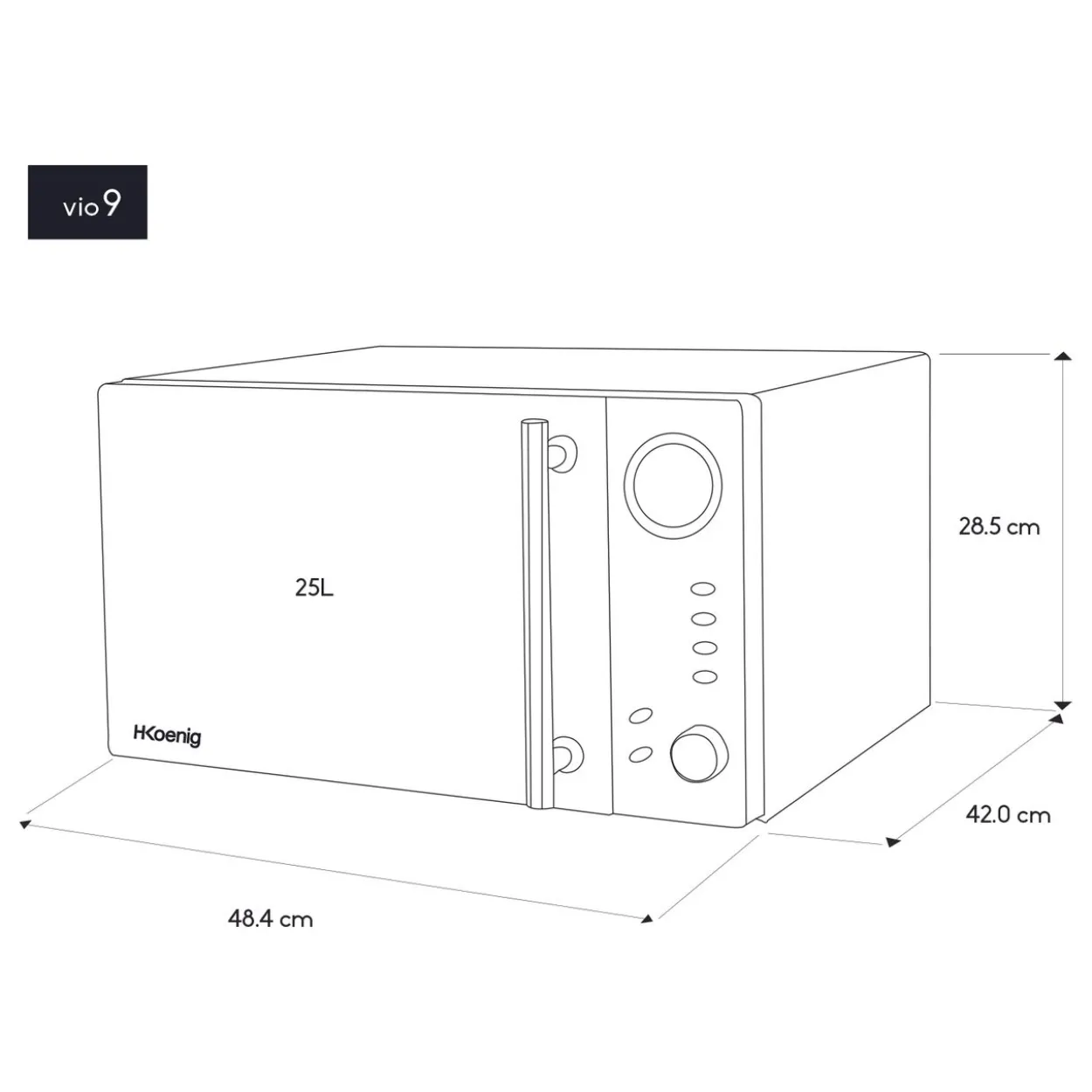 Mikrowelle 25L VIO9 10 Programmen