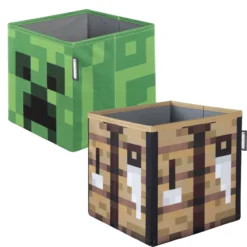 MINECRAFT - Aufbewahrungsboxen im 2er Set, faltbare Stoffboxen