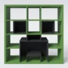 MINECRAFT Bücherregal, 15 Fächer, Raumteiler, Gaming-Möbel mit dunkler Optik