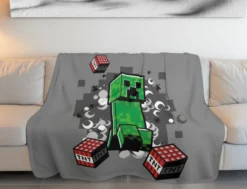 Minecraft Flanell Kuscheldecke – 130x160 cm für Kinder & Gamer