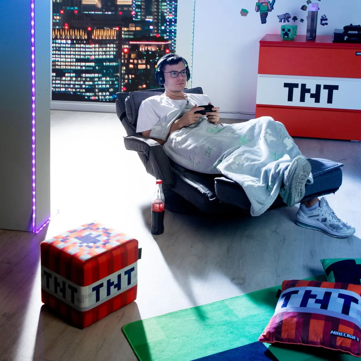 MINECRAFT Sitz- und Aufbewahrungsbox, TNT-Würfel