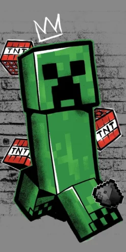 Minecraft Strandtuch 70x140 cm – Frottee-Badetuch Baumwolle