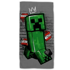 Minecraft Strandtuch 70x140 cm – Frottee-Badetuch Baumwolle