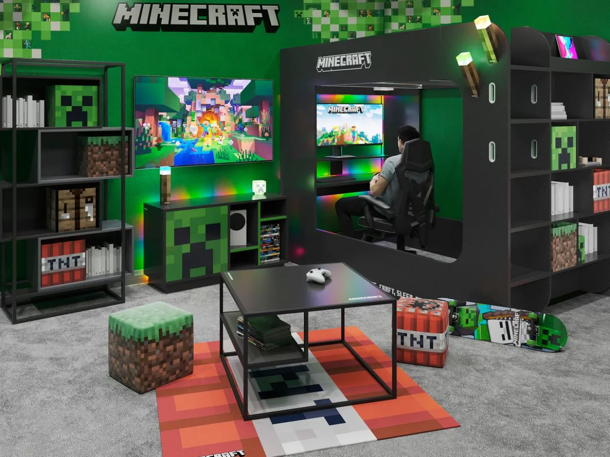 MINECRAFT - Teppich, Spielteppich, quadratisch, pflegeleicht