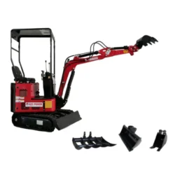 Minibagger HZC Power DKB881, Diesel, 920 Kg, Arm schwenkbar, rot