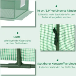 Mini Gewächshaus Frühbeet mit UV-Schutz für Garten, Balkon, Grün