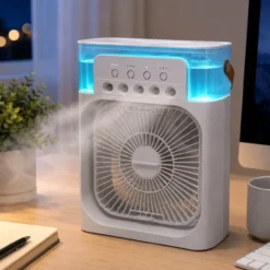 Mini Luftkühler mit Wassertank USB-C LED Timer