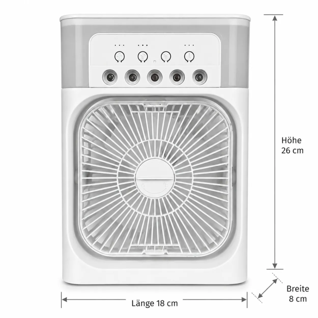 Mini Luftkühler mit Wassertank USB-C LED Timer