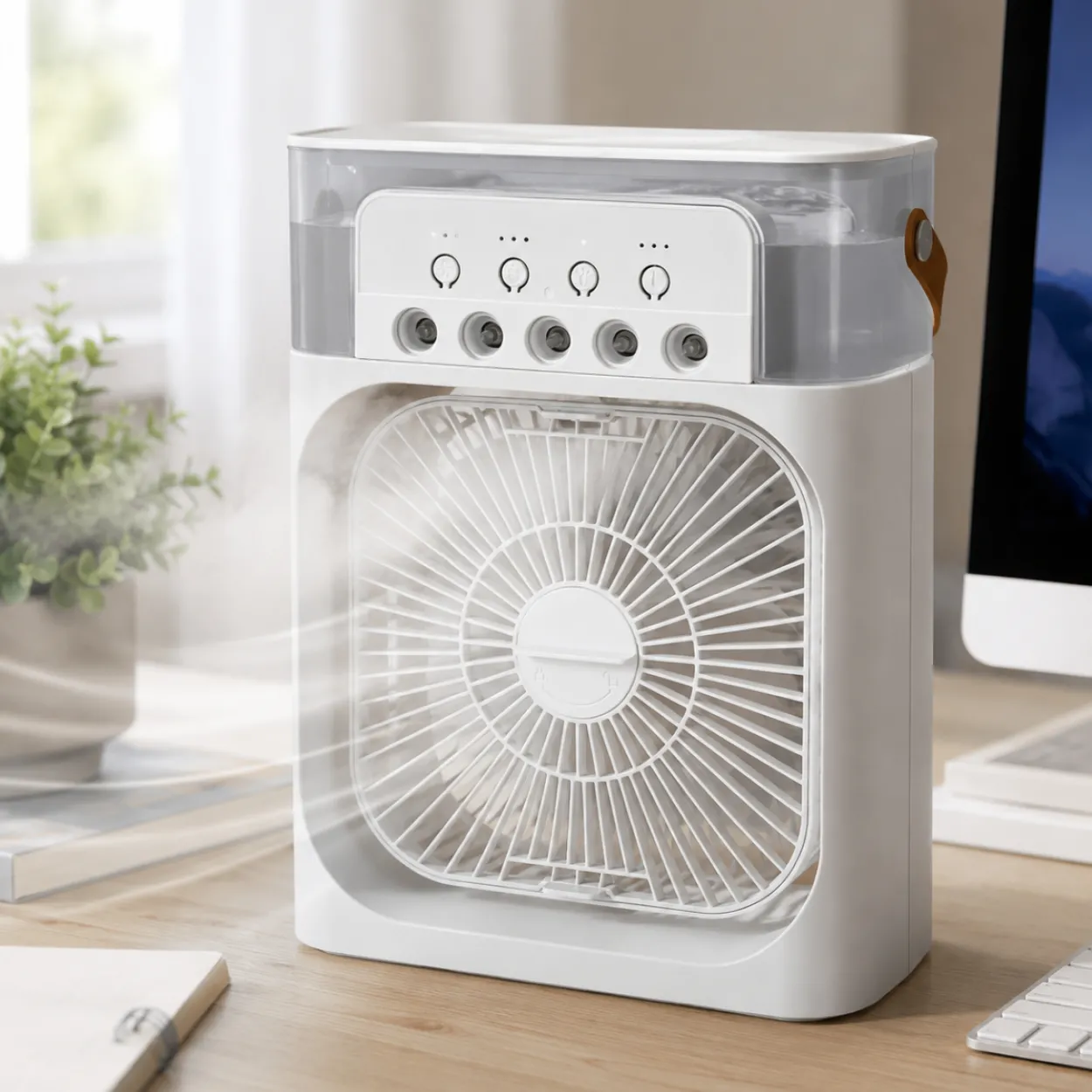 Mini Luftkühler mit Wassertank USB-C LED Timer